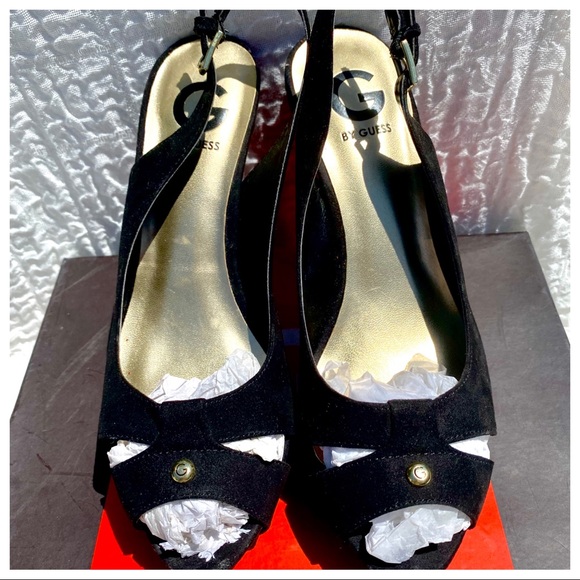 Guess NWB “Cathy” Platform Stiletto Heels Almond Peep Toe Slingback Shoes - Picture 4 of 16